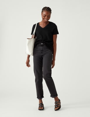 

Womens M&S Collection Pure Cotton Everyday Fit T-Shirt - Black, Black