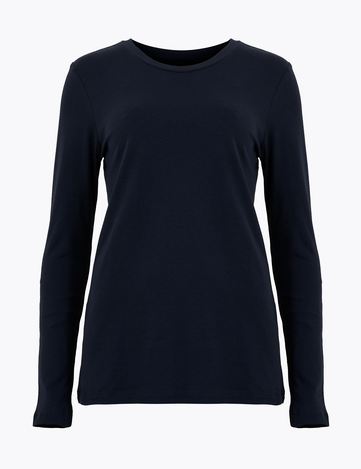 Pure Cotton Straight Fit Long Sleeve Top