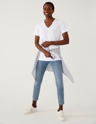 

M&S Collection Camiseta informal de corte largoWomens - Soft White, Soft White