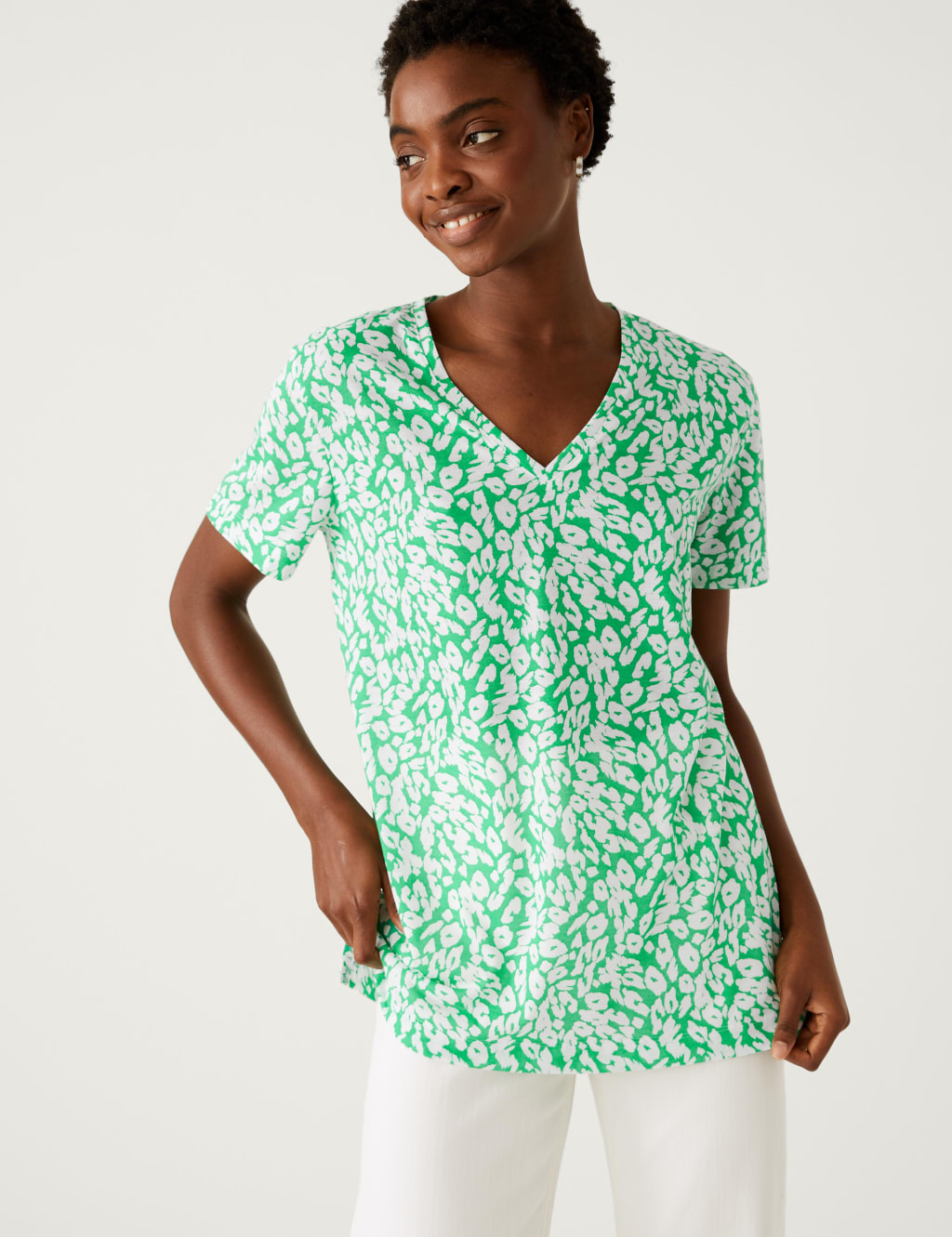 Printed Relaxed Longline T-Shirt image 3