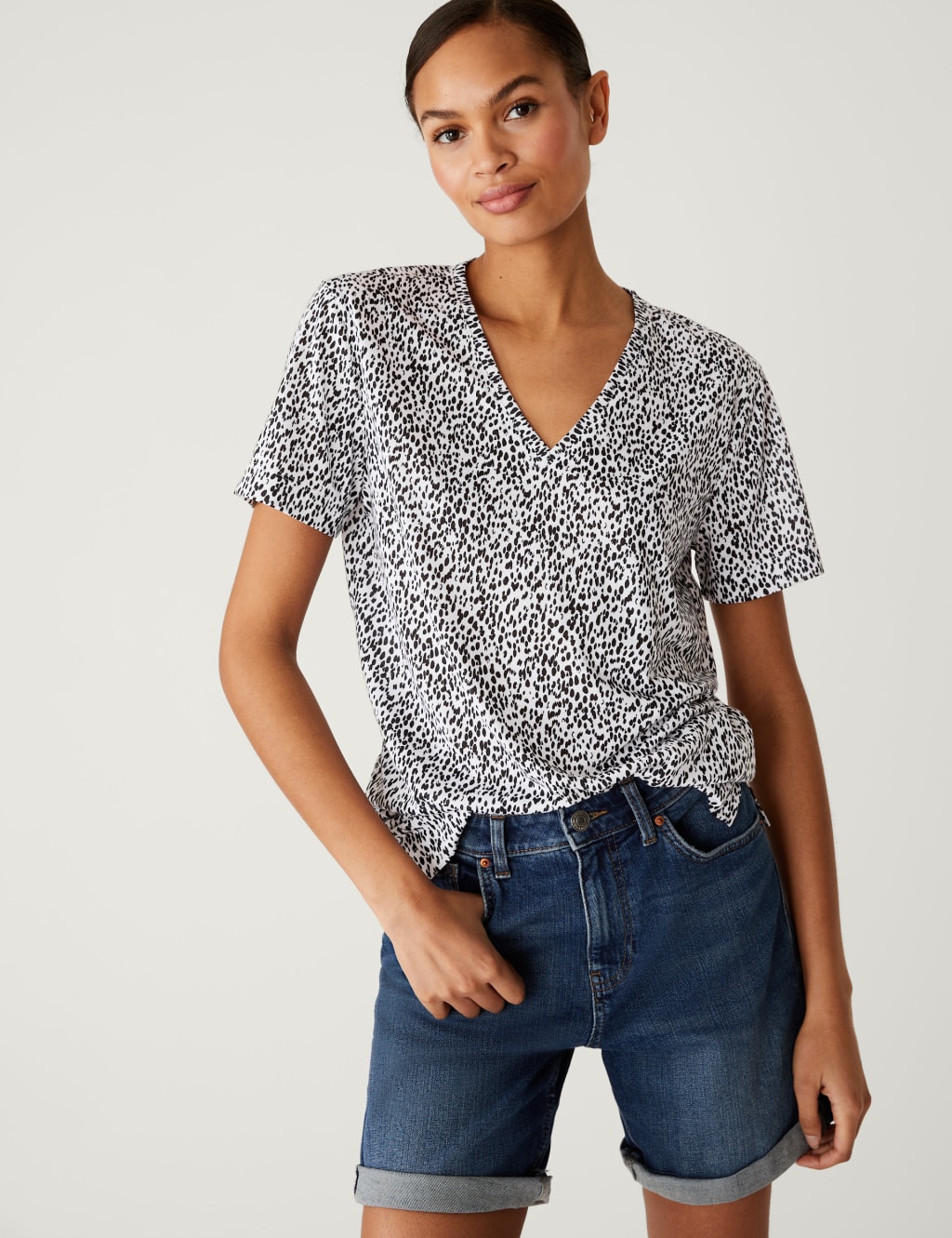 Printed Relaxed Longline T-Shirt image 2