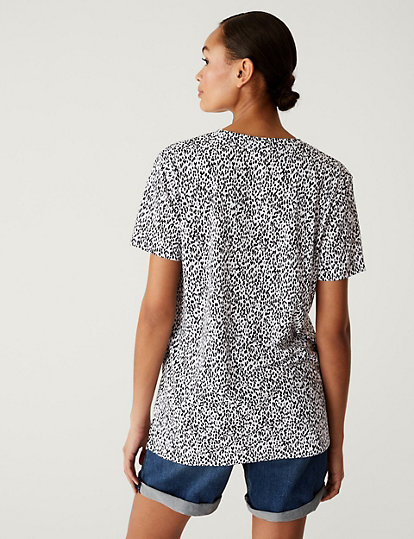 Printed Relaxed Longline T-Shirt