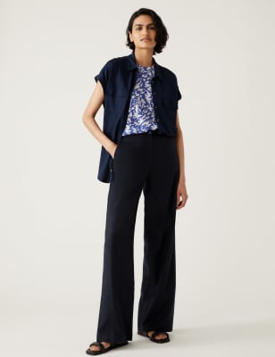 

Womens M&S Collection Bedrucktes Trägertop in bequemer Passform - Blue Mix, Blue Mix