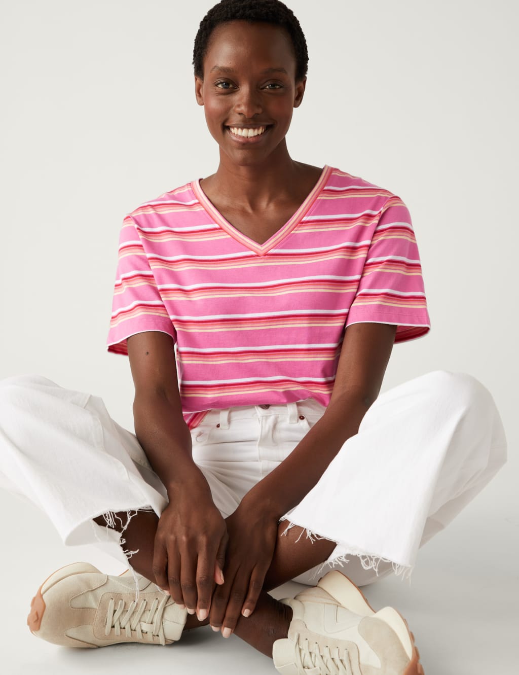 Pure Cotton Striped Everyday Fit T-Shirt image 3