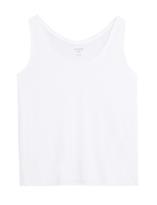 

Womens M&S Collection Scoop Neck Relaxed Vest Top - White, White