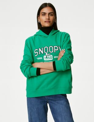

Womens M&S Collection Cotton Rich Snoopy™ Hoodie - Green, Green