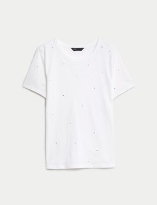 Pure Cotton Embellished T-Shirt