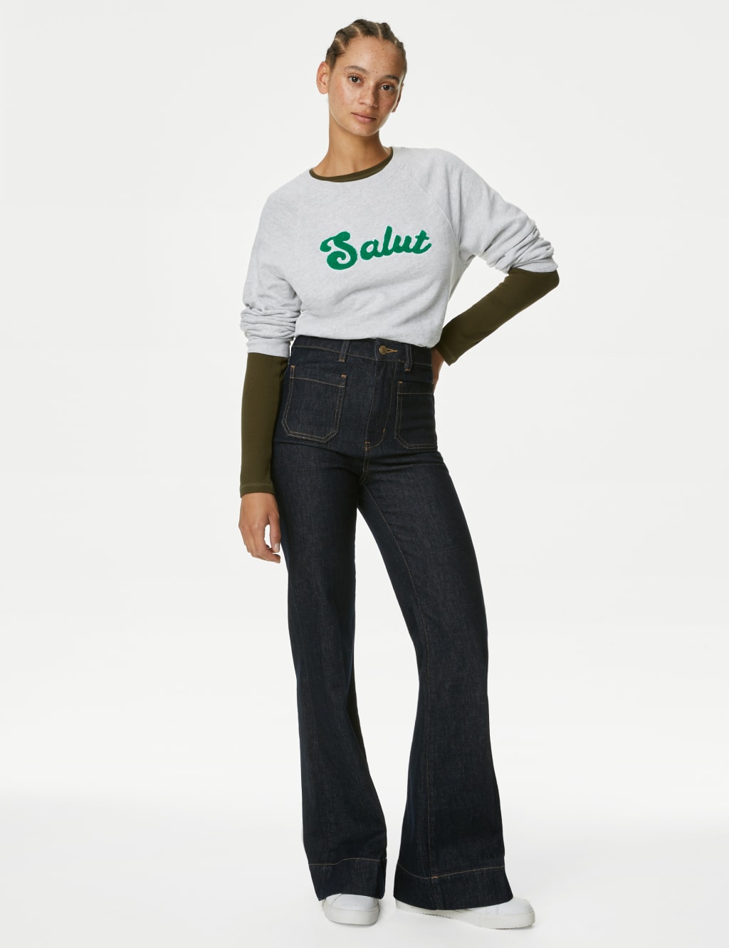 Pure Cotton Slogan Crew Neck Sweatshirt image 3