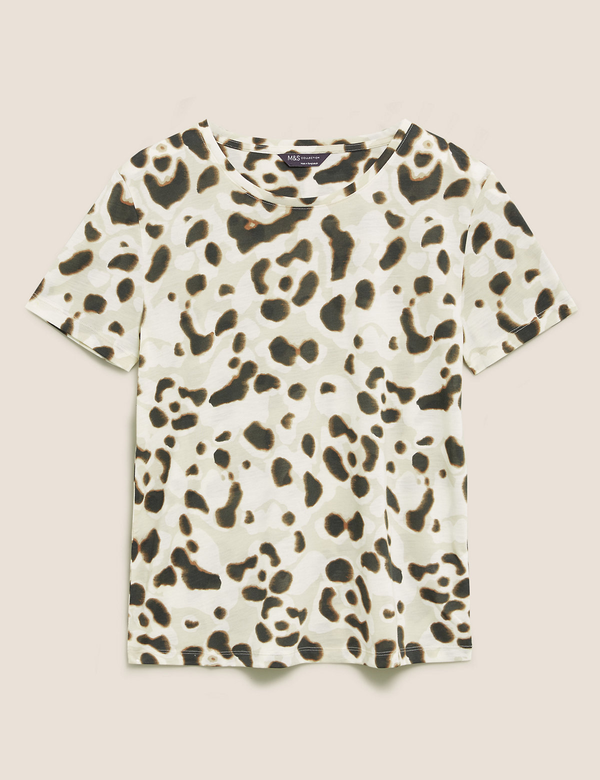 Animal Print Crew Neck Relaxed T-Shirt