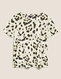 Animal Print Crew Neck Relaxed T-Shirt