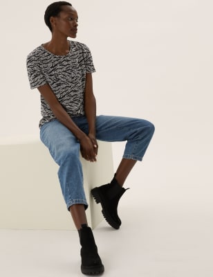 

M&S Collection Camiseta informal estampadaWomens - Black Mix, Black Mix