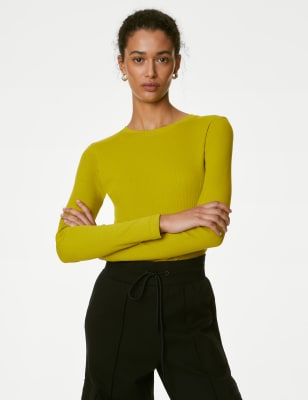 

M&S Collection Top acanalado de algodónWomens - Bright Lime, Bright Lime