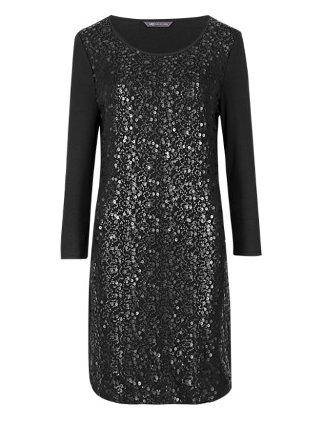 3/4 Sleeve Sequin Embellished Tunic | M&S Collection | M&S