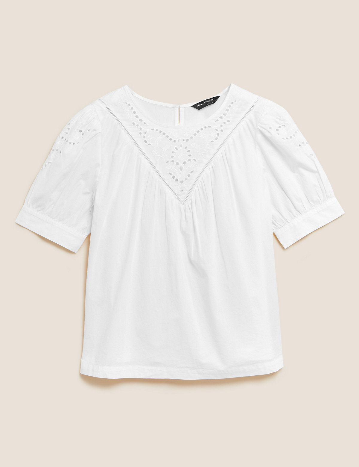 Pure Cotton Broderie Relaxed Top