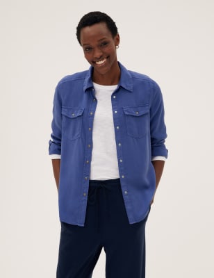 

M&S Collection Camisa 100% Tencel™ denim de ajuste estándarWomens - Purple, Purple