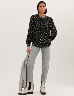 

Womens M&S Collection Printed Regular Fit Long Sleeve Blouse - Yellow Mix, Yellow Mix