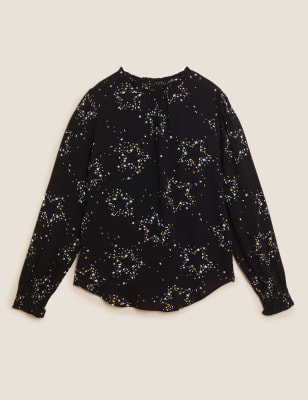 

M&S Collection Blusa de ajuste estándar con estampado animalWomens - Black Mix, Black Mix