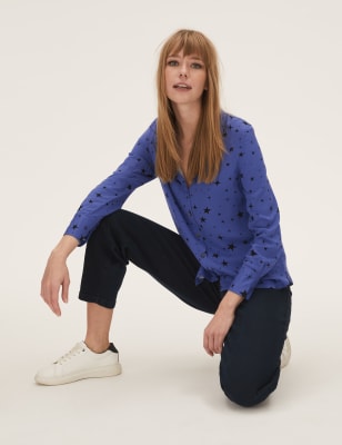 

Womens M&S Collection Printed Collared Regular Fit Shirt - Blue Mix, Blue Mix