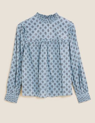 M&S Womens Modal Blend Sparkly Printed Blouse