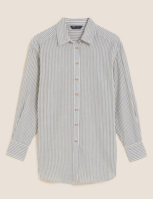Stripe OR Plain EX M&S Marks And Spencer Easy Care Long Sleeve Shirt 