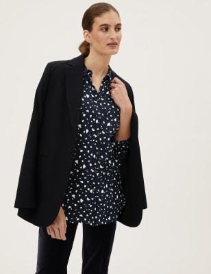 

M&S Collection Camisa de manga larga estampadaWomens - Navy Mix, Navy Mix