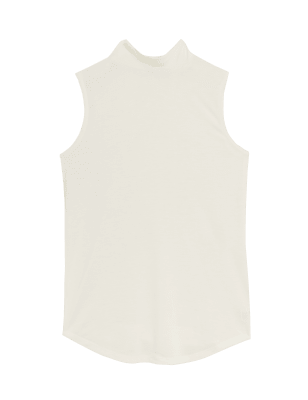 

M&S Collection Top sin mangas con cuello altoWomens - Light Cream, Light Cream