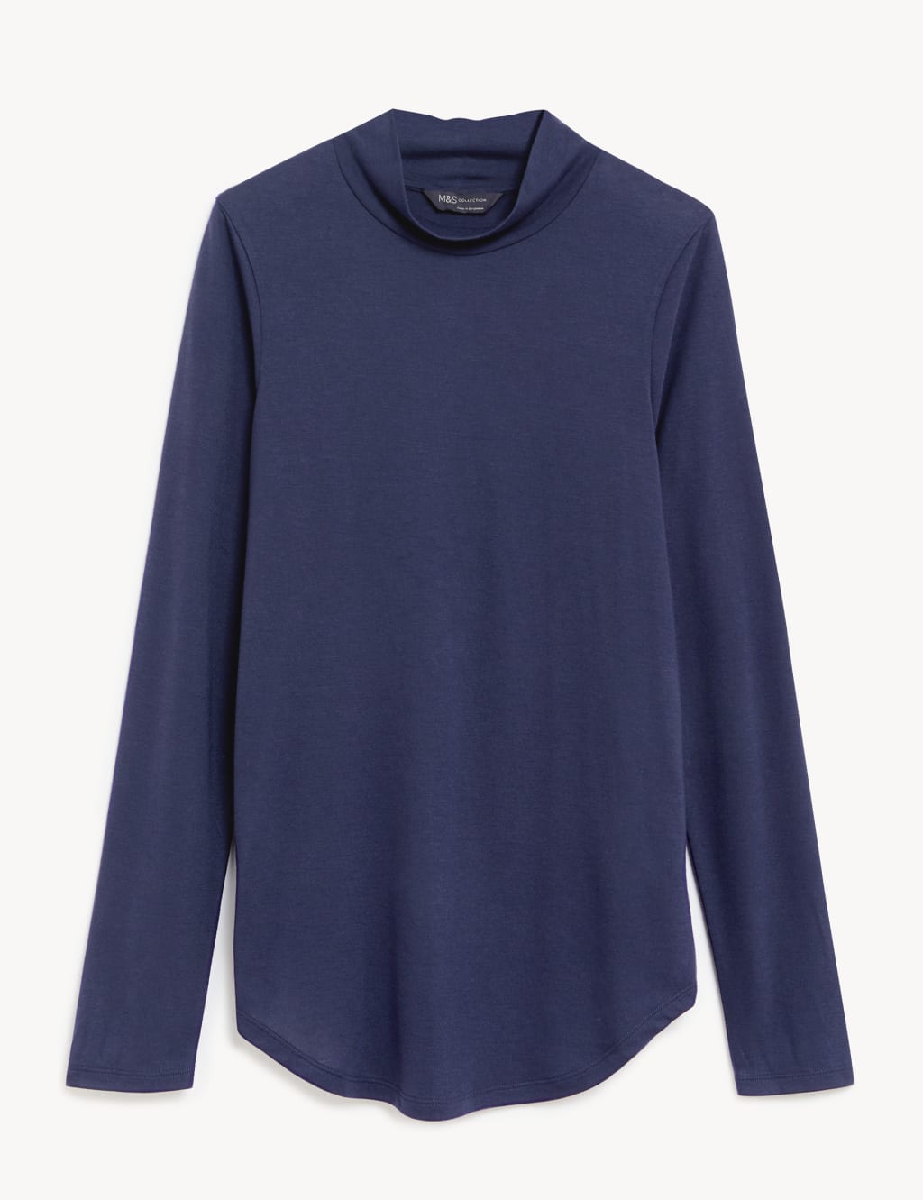 Jersey Roll Neck Relaxed Long Sleeve Top image 2