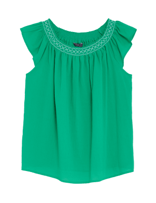 

Womens M&S Collection Pure Cotton Regular Fit Vest Top - Green, Green