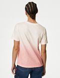 Ombre-T-Shirt aus reiner Baumwolle