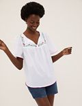 Pure Cotton Embroidered Regular Fit Top