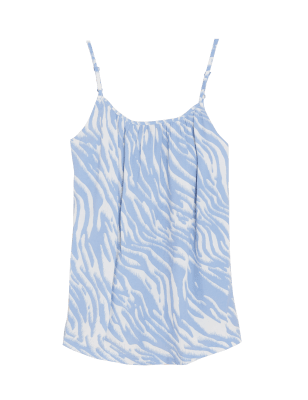 

Womens M&S Collection Normal geschnittenes Trägeroberteil mit eckigem Ausschnitt und Muster - Blue Mix, Blue Mix