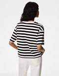 Pure Cotton Striped Boxy T-Shirt