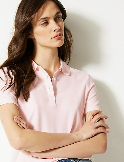 Pure Cotton Fitted Polo Shirt