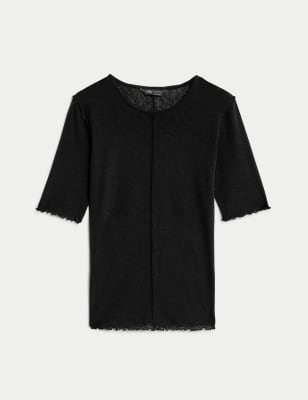 Mesh Crew Neck Top