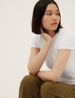 

M&S Collection Camiseta ajustada de algodónWomens - White, White