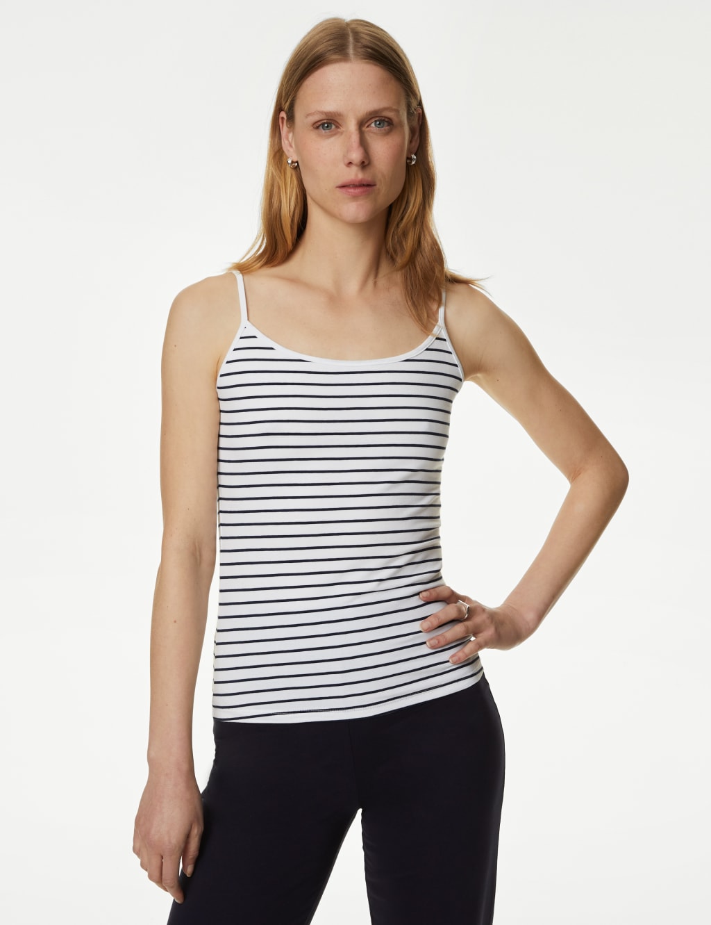 2pk Cotton Rich Slim Fit Cami Tops image 3