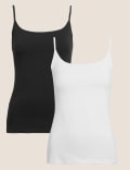 2pk Cotton Rich Slim Fit Cami Tops