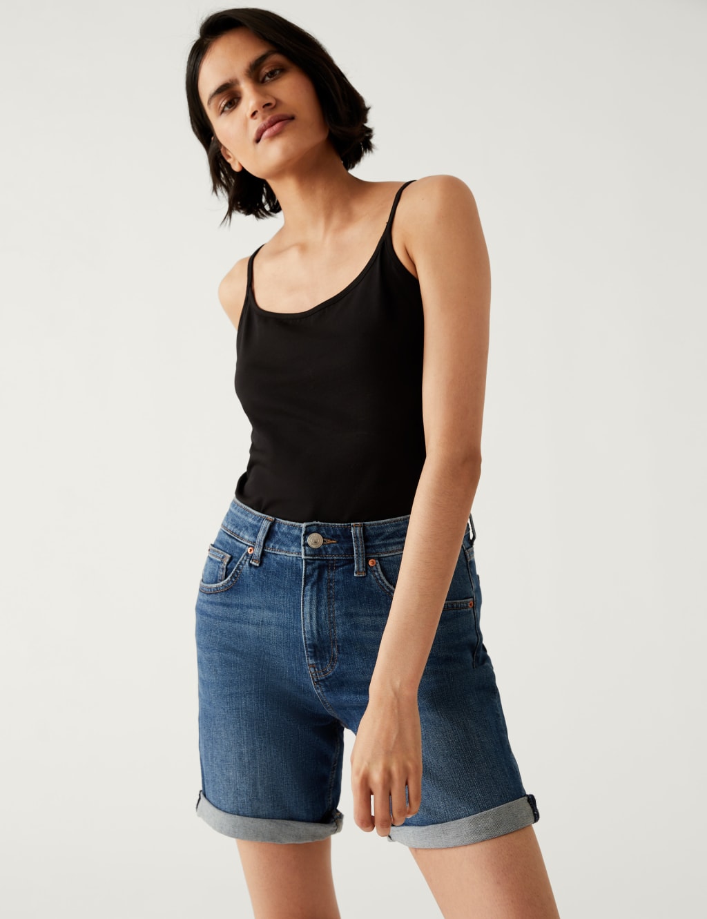 2pk Cotton Rich Slim Fit Cami Tops image 2