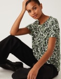 Pure Cotton Printed Crew Neck T-Shirt