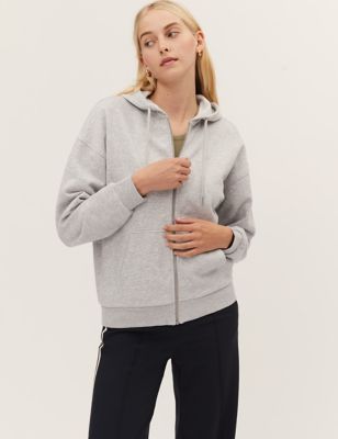 Tna Women's Extra Fleece Boyfriend Zip-Up Hoodie Sweatshirt in Cognac Size XL