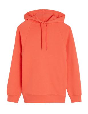 

Womens M&S Collection Pure Cotton Long Sleeve Longline Hoodie - Mango, Mango