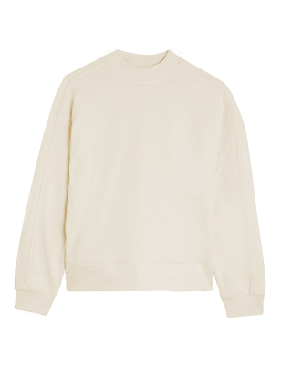 

Womens M&S Collection Pure Cotton High Neck Sweatshirt - Medium Cream, Medium Cream
