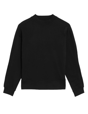 

Womens M&S Collection Pure Cotton High Neck Sweatshirt - Black, Black