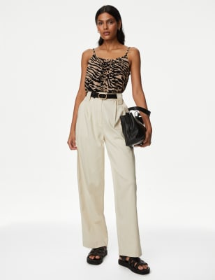 

Womens M&S Collection Bedrucktes Trägeroberteil - Brown Mix, Brown Mix