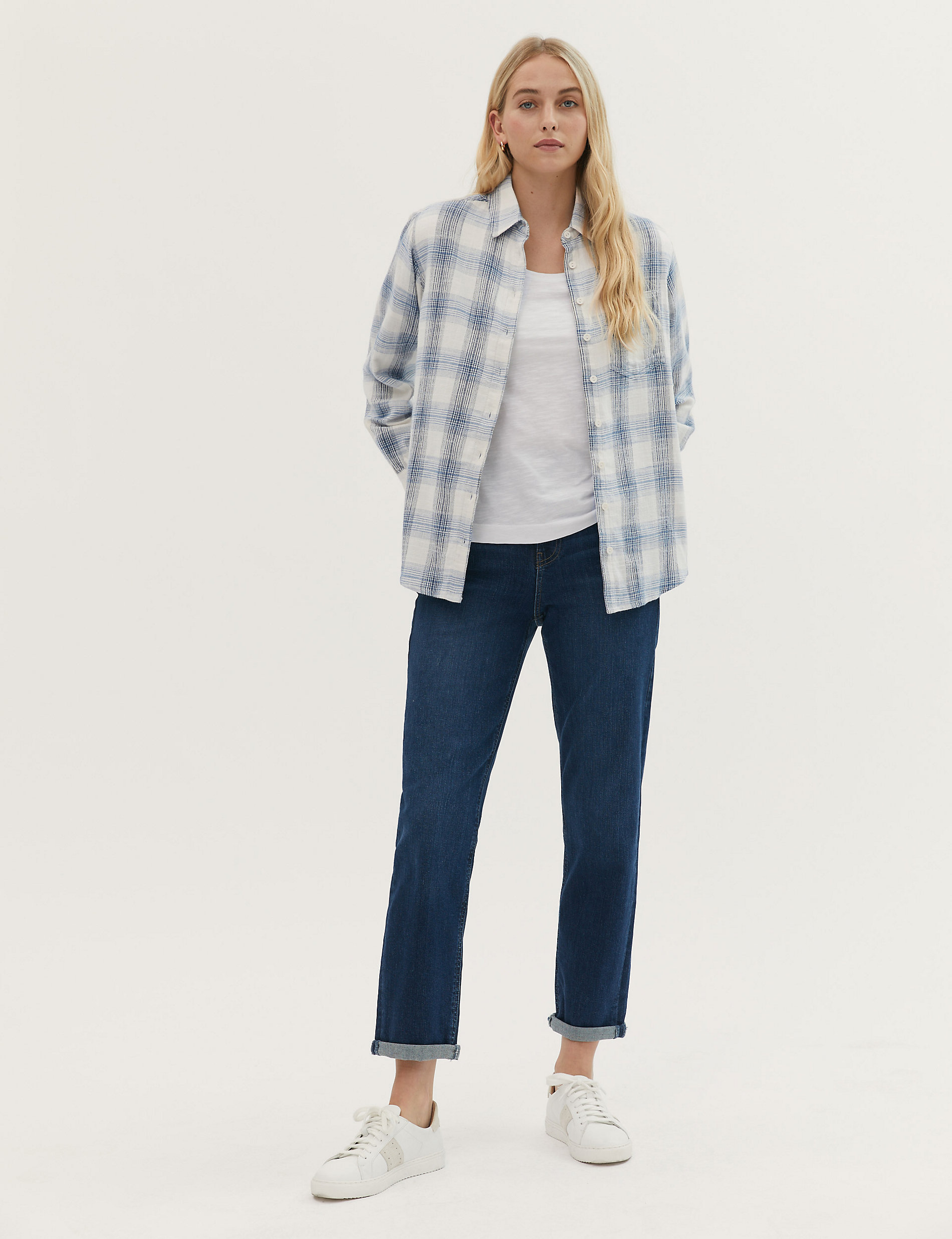Pure Cotton Checked Long Sleeve Shirt