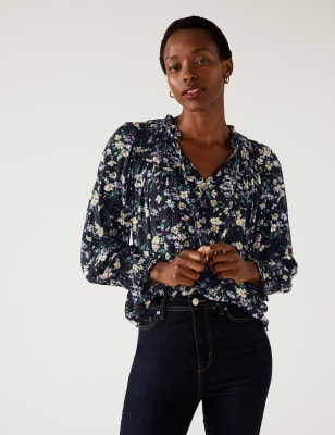 marks and spencer black blouse