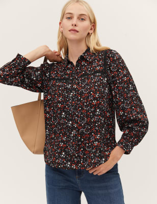 Camisa de manga larga con algodón | M&S US