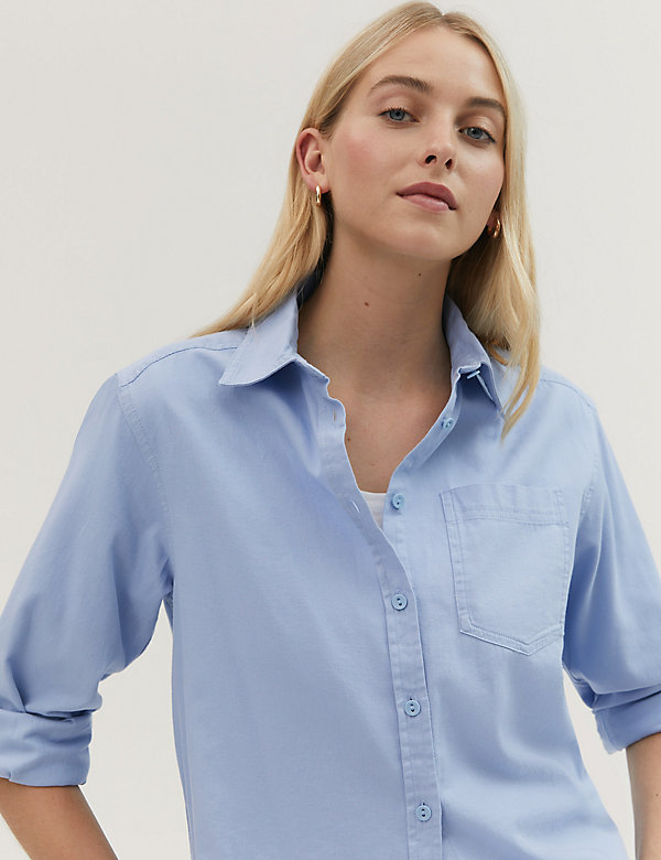 Pure Cotton Twill Collared Shirt - TW