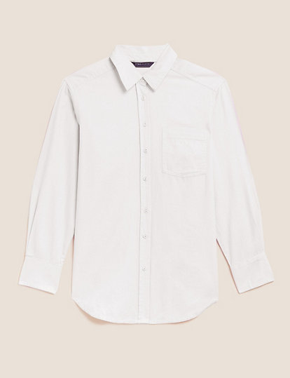 Pure Cotton Twill Collared Shirt