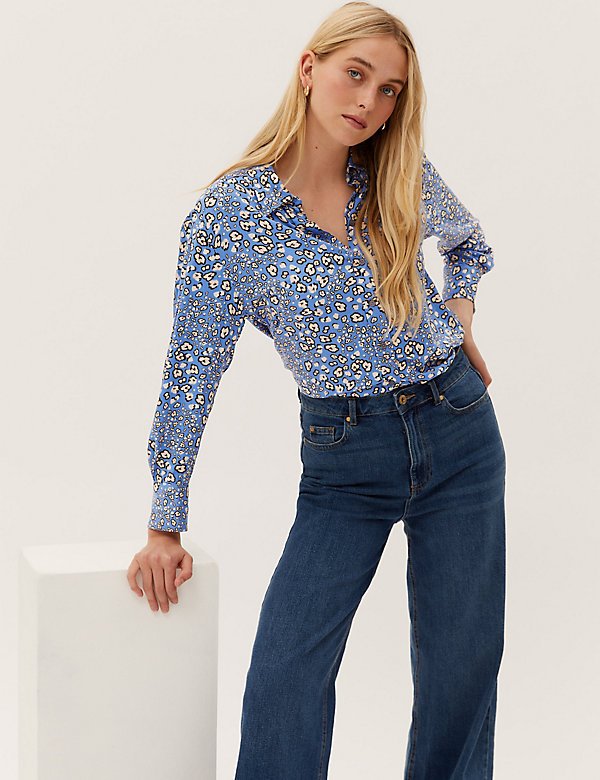 Printed Collared Long Sleeve Shirt | M&S KR